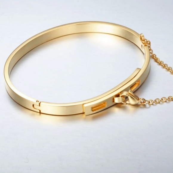 Bangle Chain Bracelet Minimalist Rhodium Plated - Picture 5 of 7